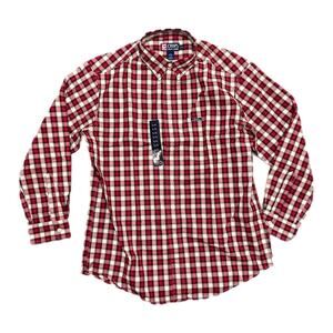 Chaps Ralph Lauren Red & Yellow Plaid Button Down Shirt, Large, NWT
